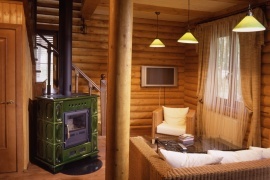 фото интерьера гостиной в деревянном доме