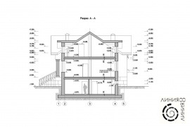 Архитектурный проект дома / Разрез дома (Линия 8) 