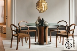 Мебель Porada, круглый обеденный стол Porada, стол со стеклянной столешницей Porada