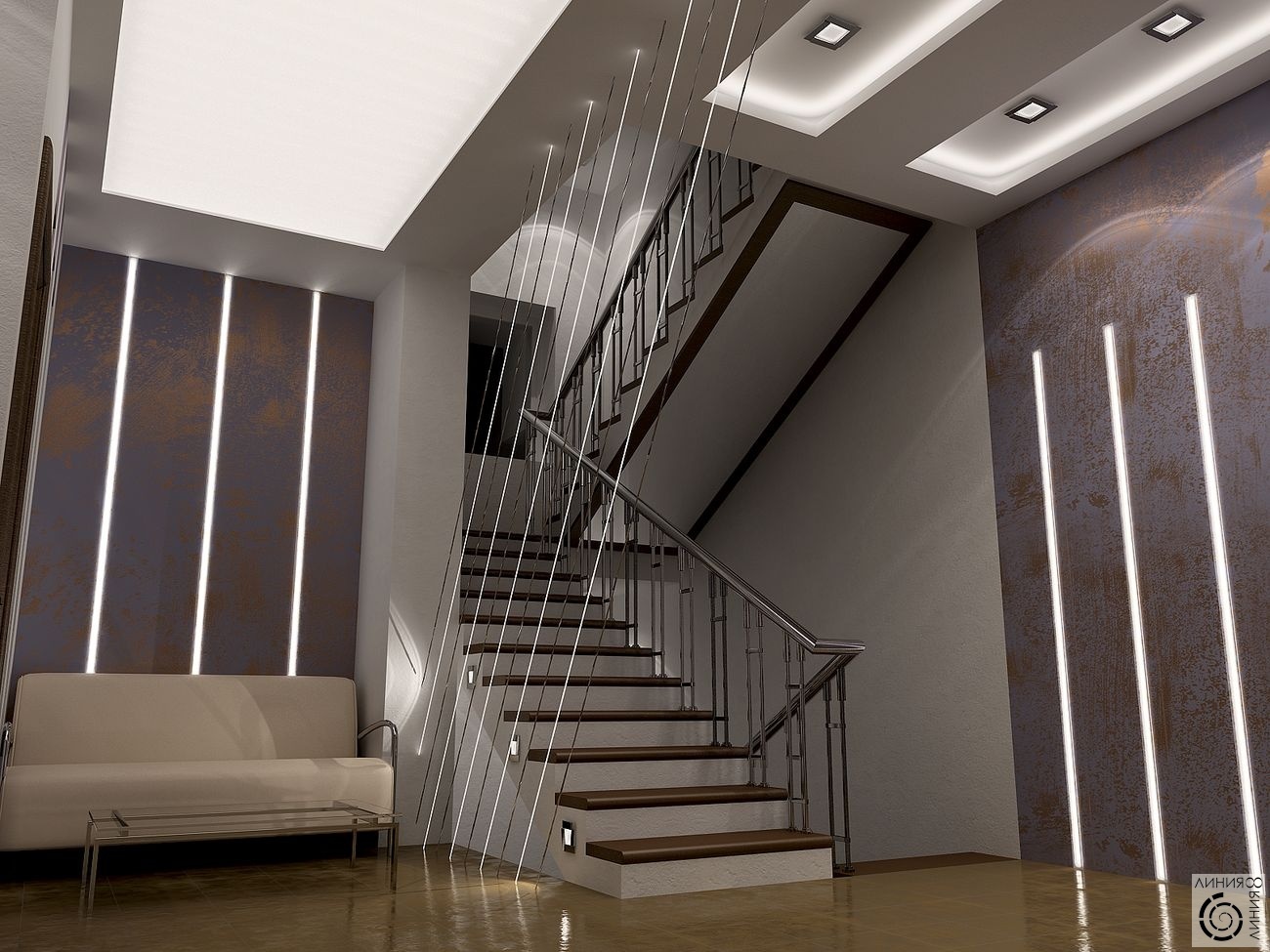 Дизайн прихожей с лестницей (60 фото)