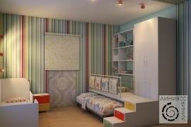 Дизайн интерьера детской, Детская комната для двоих детей, дизайн детской комнаты для двоих детей
