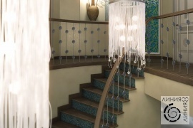 Дизайн лестницы на второй этаж, дизайн интерьера прихожей