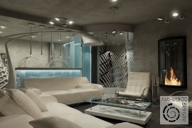 Дизайн интерьера гостиной, Гостиная в стиле хай-тек, дизайн гостиной в современном стиле