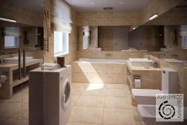 Ванная комната со стиральной машиной, дизайн ванной комнаты в современном стиле, дизайн интерьера ванной комнаты