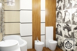 Ванная комната в японском стиле, дизайн ванной комнаты в японском стиле, дизайн интерьера ванной комнаты