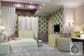 Дизайн интерьера спальни, Спальня с кованой кроватью, дизайн спальни с кованой кроватью, кровать с балдахином