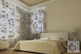 Дизайн интерьера спальни, Спальня в светлых тонах, дизайн спальни в светлых тонах, кровать с мягким изголовьем