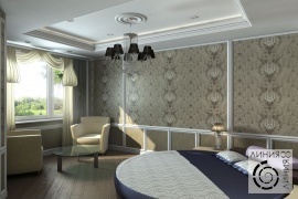 Дизайн интерьера спальни, Спальня с круглой кроватью, дизайн спальни с круглой кроватью