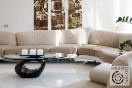 Дизайн интерьера гостиной в современном стиле, плитка в гостиной