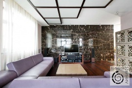 фото дизайна интерьера с мраморной стеной