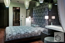 фото дизайна интерьера спальни в квартире ар-деко