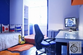 синий цвет в дизайне интерьера детской комнаты