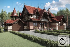 Проект реконструкции частного дома "Дом в нормандском стиле" (Line8)
