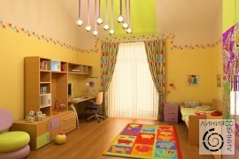 Детская комната в ярких красках, дизайн детской комнаты, дизайн интерьера детской