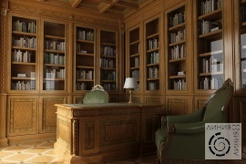 Кабинет в классическом стиле с библиотекой (Линия 8)