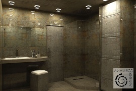 Санузел в современном стиле, дизайн санузла в современном стиле, дизайн интерьера ванной комнаты