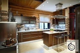 фото кухни в деревянном доме