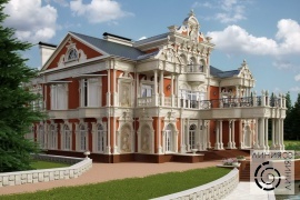 Эскизый проект дома в стиле барокко (Линия 8)