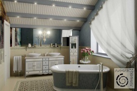 ванная комната в стиле прованс на мансарде (Линия 8)